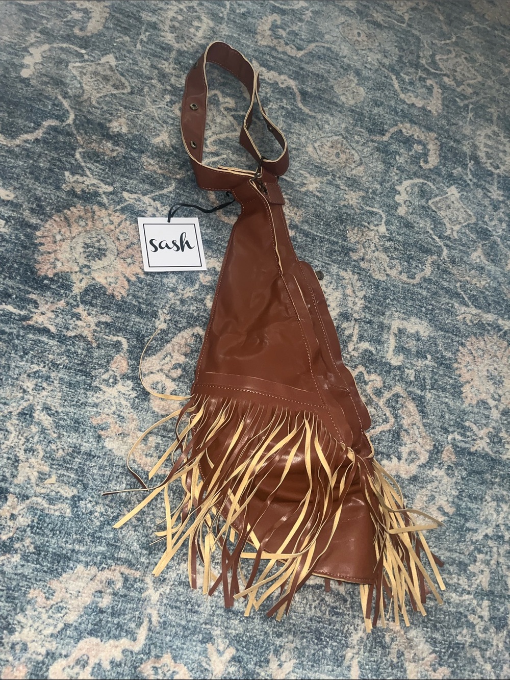 SASH fringe vegan shoulder bag